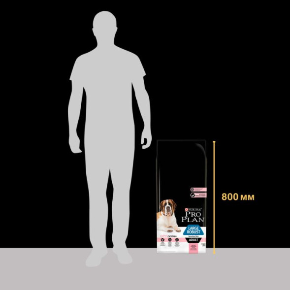 Сухой корм PRO PLAN® для взрослых собак крупных пород с мощным телосложением с чувствительной кожей, с высоким содержанием лосося 14 кг