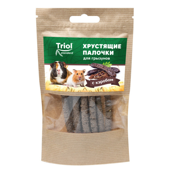 Тriol Standard лакомство хрустящие палочки для грызунов с кэробом - 30 г