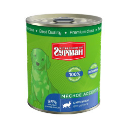 Четвероногий Гурман Мясное ассорти для щенков с кроликом - 340 г (12 шт)