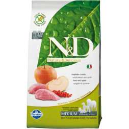 Farmina N&amp;amp;D Prime Dog Boar &amp;amp; Apple Adult Medium &amp;amp; Maxi сухой беззерновой корм для взрослых собак средних и крупных пород с мясом кабана и яблоком - 2,5 кг