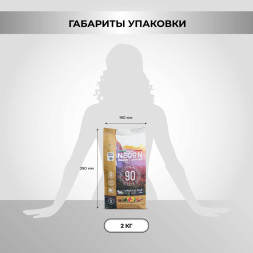 Necon Natural Wellness Adult Mini Turkey &amp;amp; Rice сухой корм для взрослых собак мелких пород с индейкой и рисом - 2 кг