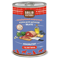 Solid Natura Holistic влажный корм для щенков с телятиной в консервах - 340 г х 12 шт