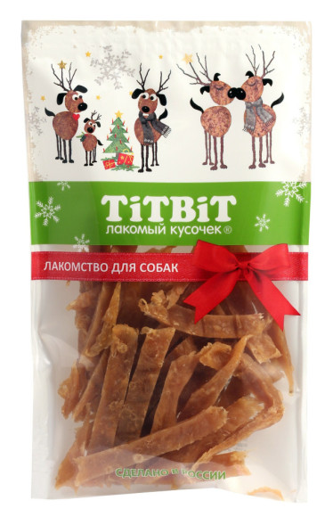 Titbit Новогодняя коллекция лакомство для собак нарезка куриная - 60 г