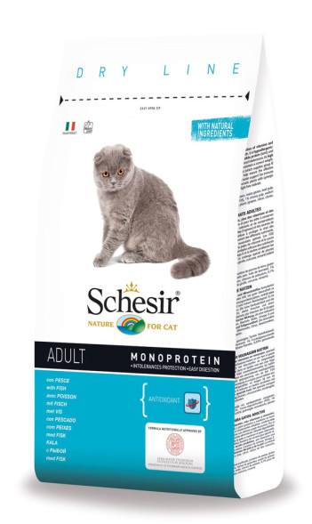 Schesir Cat Adult Fish сухой корм для взрослых кошек с рыбой - 10 кг