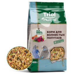 Triol Original корм для волнистых попугаев с овощами - 450 г