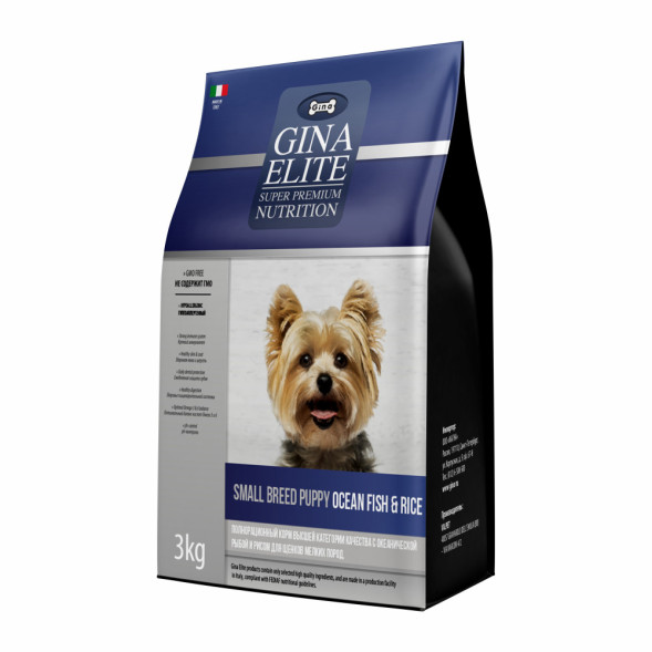 Gina Elite SB Puppy Ocean Fish&amp;amp;Rice сухой корм для щенков мелких пород с океанической рыбой и картофелем - 3 кг