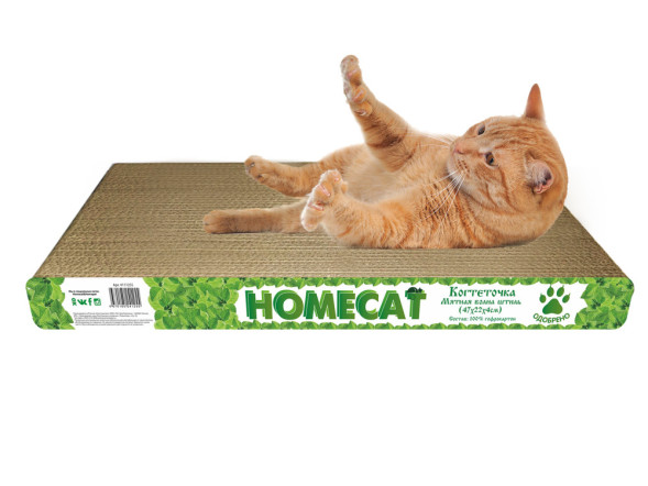 HOMECAT Мятная волна Штиль 0 баллов когтеточка из гофрокартона, 47х22х4 см