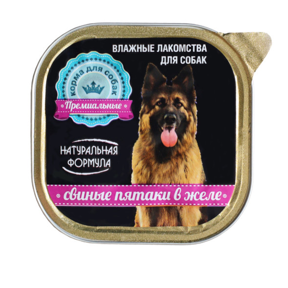 Натуральная формула влажный корм для собак свиные пятаки в желе, в ламистерах - 300 г х 10 шт