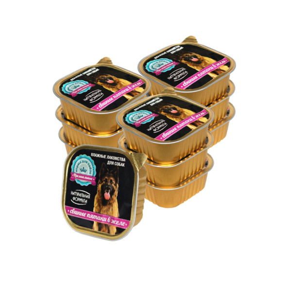 Натуральная формула влажный корм для собак свиные пятаки в желе, в ламистерах - 300 г х 10 шт