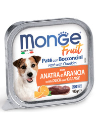 Monge Dog Fruit влажный корм для взрослых собак с уткой и апельсином в ламистере 100 г (32 шт в уп)