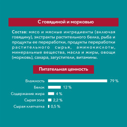 Purina ONE паучи для кошек при домашнем образе жизни с говядиной и морковью  - 75 г х 26 шт