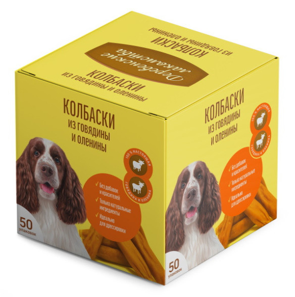 Деревенские лакомства мини-колбаски для собак из говядины и оленины - 8 г х 50 шт