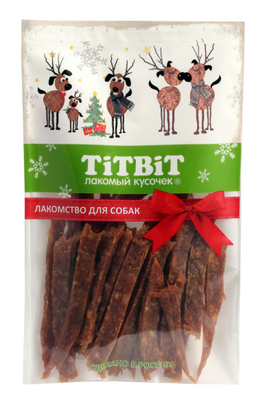Titbit Новогодняя коллекция лакомство для собак нарезка из говядины - 60 г