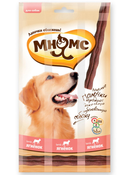 Мнямс лакомые палочки для собак с ягненком - 3х15 г