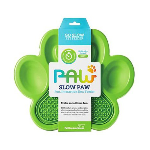 PetDreamHouse PAW 2-IN-1 Slow Feeder &amp;amp; Lick Pad Green Easy миска Лапа для медленного кормления 2в1, зеленая  - 540 г
