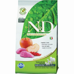 Farmina N&amp;amp;D Prime Dog Boar &amp;amp; Apple Adult Medium &amp;amp; Maxi сухой беззерновой корм для взрослых собак средних и крупных пород с мясом кабана и яблоком - 12 кг