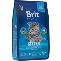 Brit Premium Cat Kitten сухой корм для котят с курицей и лососем - 8 кг