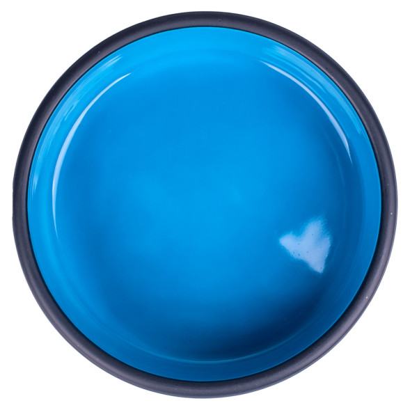 Mr.Kranch миска керамическая для кошек, 350 мл, черная с голубым