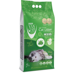 Van Cat W225 комкующийся наполнитель для кошек, без пыли, с ароматом алоэ - 5 кг