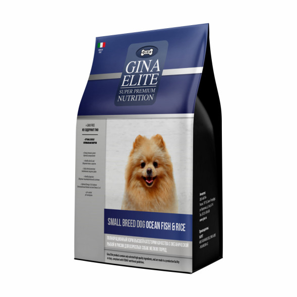 Gina Elite SB Dog Ocean Fish&amp;amp;Rice сухой корм для взрослых собак мелких пород с океанической рыбой и картофелем - 20 кг