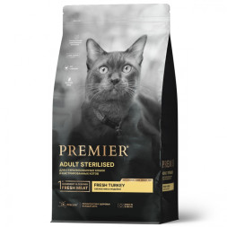 Premier Cat Turkey STERILISED (Свежее мясо индейки для кошек) 2 кг