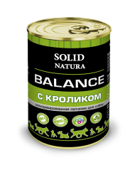 Solid Natura Balance Кролик влажный корм для собак жестяная банка 0,34 кг (12 шт в уп)