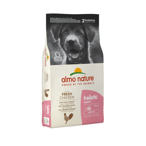 Almo Nature Holistic Medium Puppy &amp;amp; Chicken сухой корм класса холистик для щенков средних пород с курицей - 12 кг