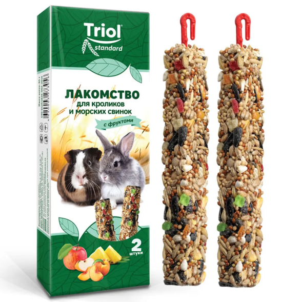 Тriol Standard лакомство для кроликов и морских свинок с фруктами - 100 г (2 шт)