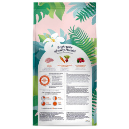 Florida сухой корм для взрослых стерилизованных кошек и кастрированных котов с индейкой и клюквой - 3+1 кг в подарок