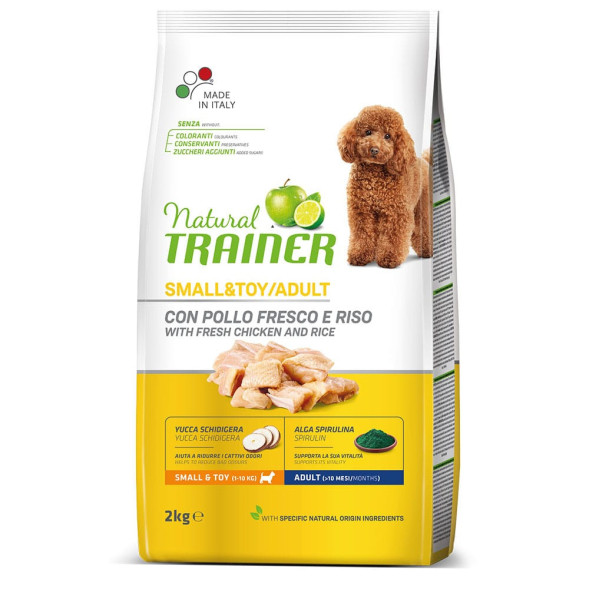 Trainer Natural Small and Toy сухой корм для взрослых собак мелких и миниатюрных пород с курицей и рисом - 2 кг