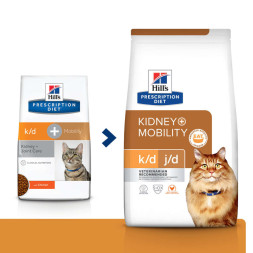 Hills Prescription Diet k/d + Mobility сухой диетический корм для кошек при заболеваниях почек и для поддержания здоровья суставов, с курицей - 1,5 кг