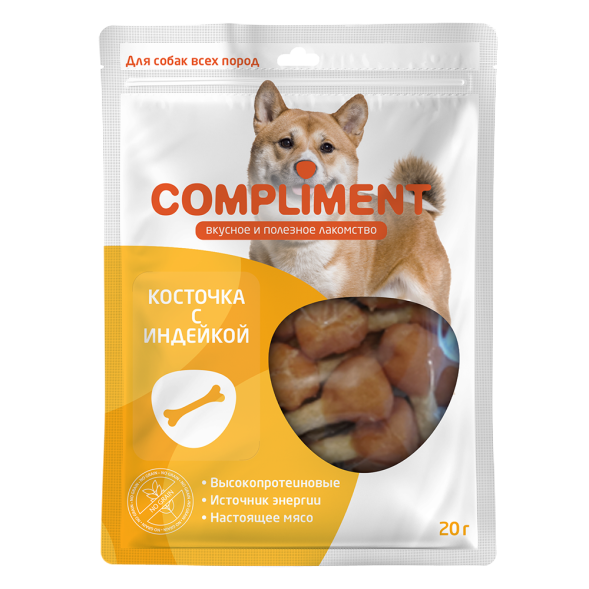 Compliment лакомство для собак всех пород Косточки с индейкой - 20 г