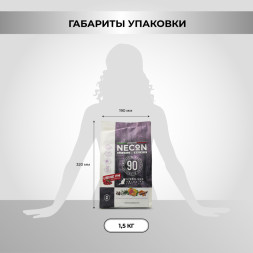 Necon Natural Wellness Sterilized Urine PH Pork &amp;amp; Rice сухой корм для взрослых стерилизованных кошек, для правильного баланса pH мочи, со свининой, рисом и клюквой - 1,5 кг