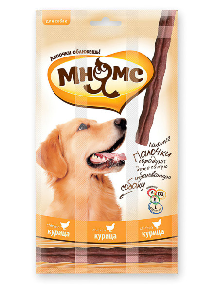 Мнямс лакомые палочки для собак с курицей - 3х15 г