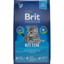 Brit Premium Cat Kitten сухой корм для котят с курицей и лососем - 800 г
