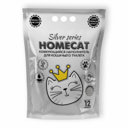 HOMECAT SILVER SERIES комкующийся наполнитель премиум для кошачьих туалетов - 15 л (3 кг)