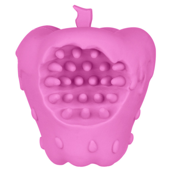 Mr.Kranch игрушка для собак Яблоко с пищалкой и ароматом бекона, розовое, 10 см