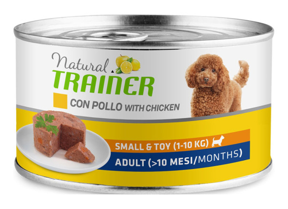 Trainer Natural Small &amp;amp; Toy влажный корм для взрослых собак мелких и миниатюрных пород с курицей и рисом - 150 г (24 шт в уп)