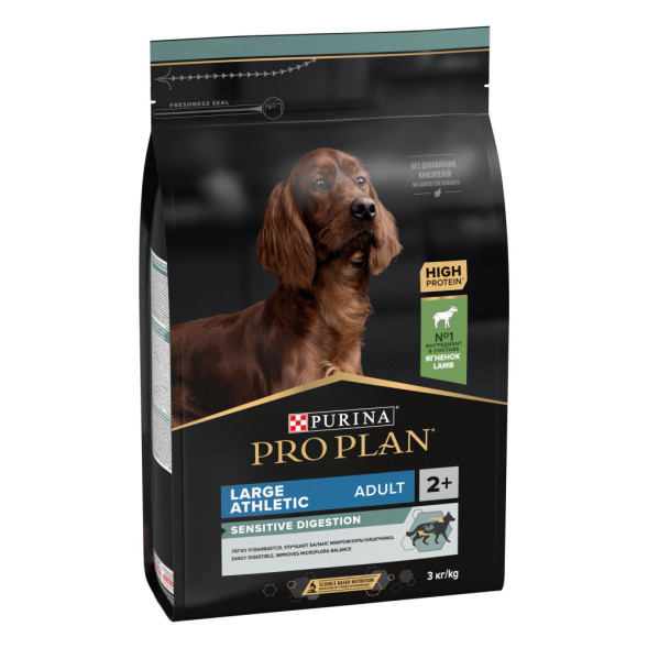 Pro Plan Adult Large Athletic сухой корм для взрослых собак крупных пород с атлетическим телосложением с ягненком и рисом - 3 кг