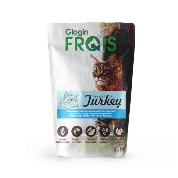 Сухой корм Frais Adult Cat Turkey для кошек всех пород с индейкой - 500 г