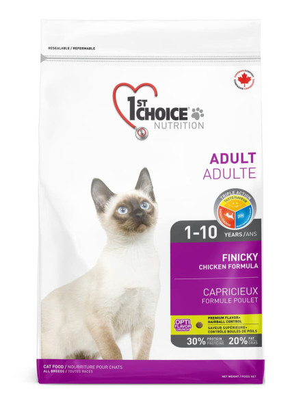1st Choice Finicky сухой корм для привередливых взрослых кошек с курицей - 2,72 кг