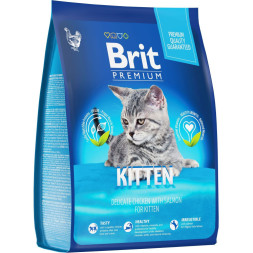 Brit Premium Cat Kitten сухой корм для котят с курицей и лососем - 2 кг