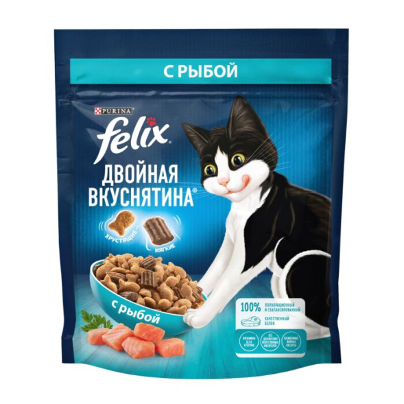 Сухой корм FELIX Двойная Вкуснятина с рыбой 200г