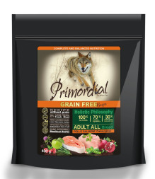 Primordial сухой беззерновой корм для взрослых собак с курицей и лососем - 400 г