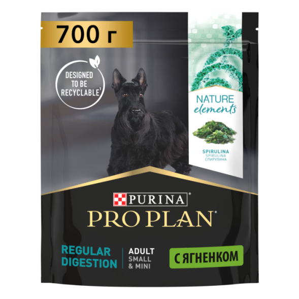 Сухой корм для собак Pro Plan Nature Elements Regular Digestion для мелких пород  с ягненком 700 г