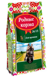 Родные Корма 26/13 сухой корм для щенков - 1 русский фунт (409 г)