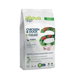 Alleva Holistic Puppy/Junior Chicken &amp;amp; Duck Medium сухой корм для щенков средних пород с курицей и уткой, алое вера и женьшенем 12 кг