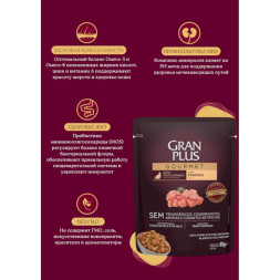 Granplus Gourmet Cat Urinary паучи для взрослых кошек профилактика МКБ с курицей - 85 г x 18 шт