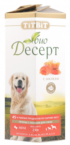 TiTBiT лакомство для собак печенье с лососем мини - 250 г