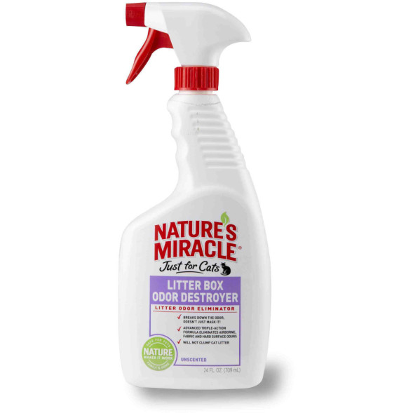 Спрей Nature`s Miracle NM Litter Box Odor Destroyer для удаления неприятного запаха из кошачьего туалета - 710 мл